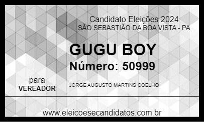 Candidato GUGU BOY 2024 - SÃO SEBASTIÃO DA BOA VISTA - Eleições