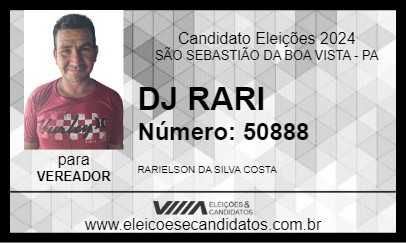 Candidato DJ RARI 2024 - SÃO SEBASTIÃO DA BOA VISTA - Eleições