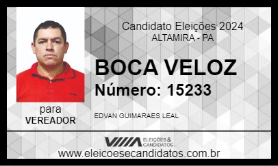 Candidato BOCA VELOZ 2024 - ALTAMIRA - Eleições