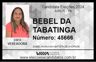 Candidato BEBEL DA TABATINGA 2024 - JURUTI - Eleições