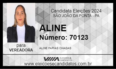 Candidato ALINE 2024 - SÃO JOÃO DA PONTA - Eleições