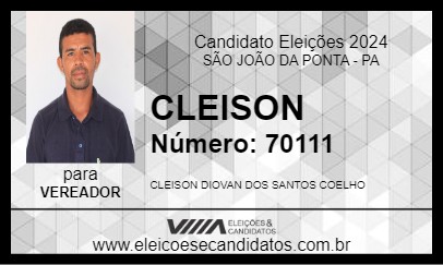 Candidato CLEISON 2024 - SÃO JOÃO DA PONTA - Eleições