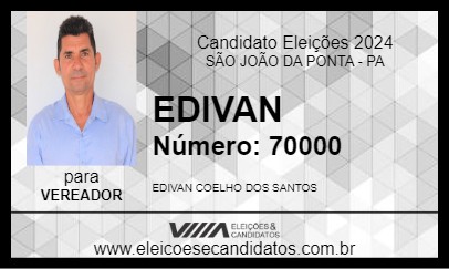 Candidato EDIVAN 2024 - SÃO JOÃO DA PONTA - Eleições