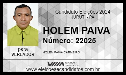 Candidato HOLEN PAIVA 2024 - JURUTI - Eleições