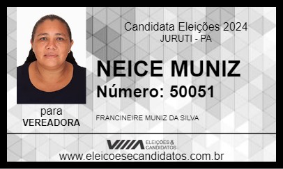 Candidato NEICE MUNIZ 2024 - JURUTI - Eleições