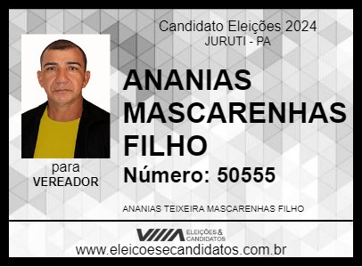 Candidato ANANIAS MASCARENHAS FILHO 2024 - JURUTI - Eleições