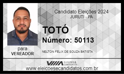 Candidato TOTÓ 2024 - JURUTI - Eleições