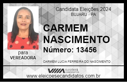 Candidato CARMEM NASCIMENTO 2024 - BUJARU - Eleições