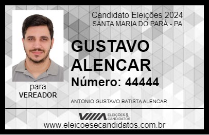 Candidato GUSTAVO ALENCAR 2024 - SANTA MARIA DO PARÁ - Eleições