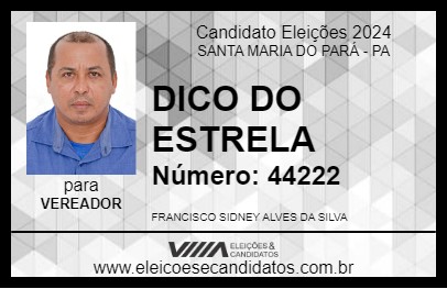 Candidato DICO DO ESTRELA 2024 - SANTA MARIA DO PARÁ - Eleições