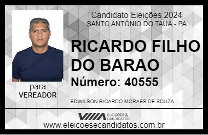 Candidato RICARDO FILHO DO BARAO 2024 - SANTO ANTÔNIO DO TAUÁ - Eleições