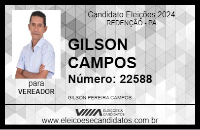 Candidato GILSON CAMPOS 2024 - REDENÇÃO - Eleições