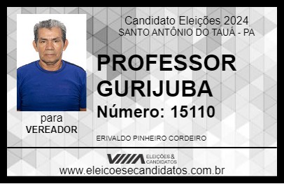 Candidato PROFESSOR GURIJUBA 2024 - SANTO ANTÔNIO DO TAUÁ - Eleições