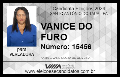 Candidato VANICE DO FURO 2024 - SANTO ANTÔNIO DO TAUÁ - Eleições