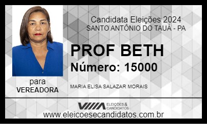 Candidato PROF BETH 2024 - SANTO ANTÔNIO DO TAUÁ - Eleições