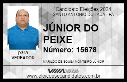 Candidato JÚNIOR DO PEIXE 2024 - SANTO ANTÔNIO DO TAUÁ - Eleições