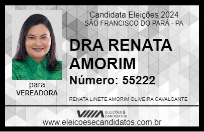 Candidato DRA RENATA AMORIM 2024 - SÃO FRANCISCO DO PARÁ - Eleições