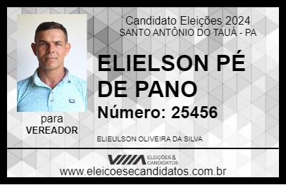 Candidato ELIELSON PÉ DE PANO 2024 - SANTO ANTÔNIO DO TAUÁ - Eleições