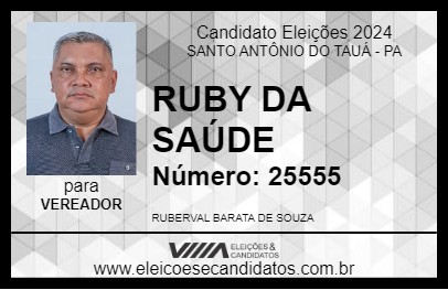 Candidato RUBY DA SAÚDE 2024 - SANTO ANTÔNIO DO TAUÁ - Eleições