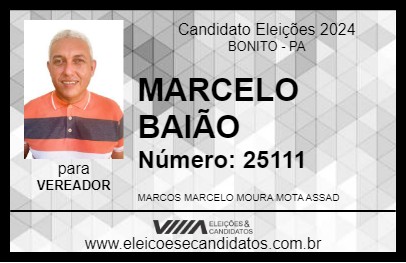 Candidato MARCELO BAIÃO 2024 - BONITO - Eleições