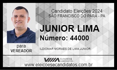 Candidato JUNIOR LIMA 2024 - SÃO FRANCISCO DO PARÁ - Eleições