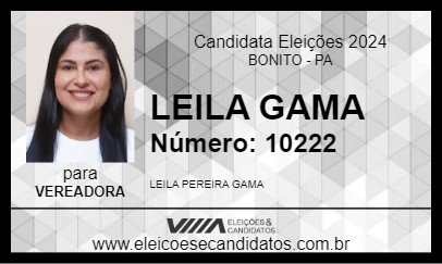 Candidato LEILA GAMA 2024 - BONITO - Eleições