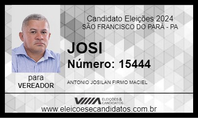 Candidato JOSI 2024 - SÃO FRANCISCO DO PARÁ - Eleições