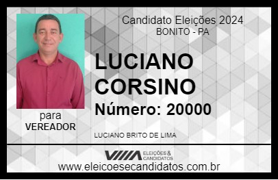 Candidato LUCIANO CORSINO 2024 - BONITO - Eleições