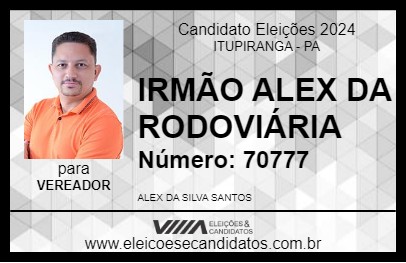 Candidato IRMÃO ALEX DA RODOVIÁRIA 2024 - ITUPIRANGA - Eleições