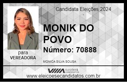 Candidato MONIK DO POVO 2024 - ITUPIRANGA - Eleições