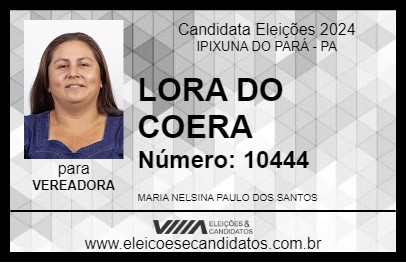 Candidato LORA DO COERA 2024 - IPIXUNA DO PARÁ - Eleições