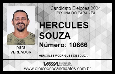 Candidato HERCULES SOUZA 2024 - IPIXUNA DO PARÁ - Eleições