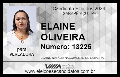 Candidato ELAINE OLIVEIRA 2024 - IGARAPÉ-AÇU - Eleições