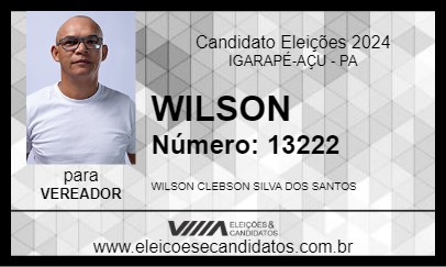 Candidato WILSON 2024 - IGARAPÉ-AÇU - Eleições