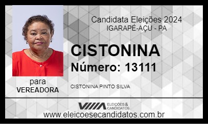 Candidato CISTONINA 2024 - IGARAPÉ-AÇU - Eleições