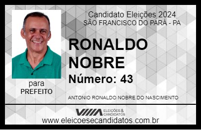 Candidato RONALDO NOBRE 2024 - SÃO FRANCISCO DO PARÁ - Eleições