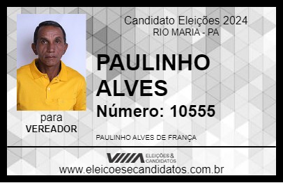 Candidato PAULINHO ALVES 2024 - RIO MARIA - Eleições