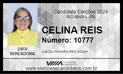 Candidato CELINA REIS 2024 - RIO MARIA - Eleições