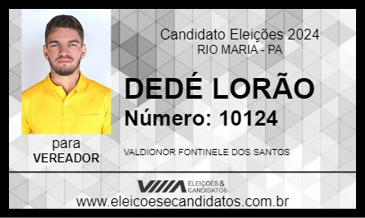 Candidato DEDÉ LORÃO 2024 - RIO MARIA - Eleições