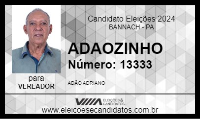 Candidato ADAOZINHO 2024 - BANNACH - Eleições