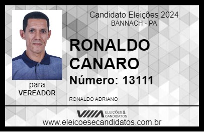 Candidato RONALDO CANARO 2024 - BANNACH - Eleições