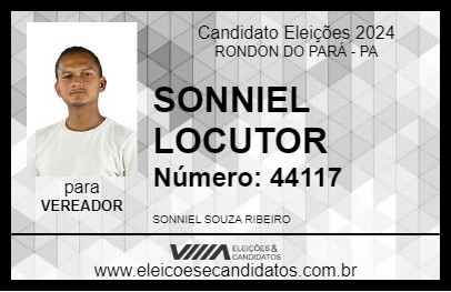 Candidato SONNIEL LOCUTOR 2024 - RONDON DO PARÁ - Eleições