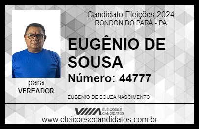 Candidato EUGÊNIO DE SOUSA 2024 - RONDON DO PARÁ - Eleições