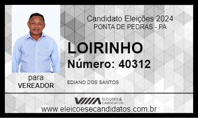 Candidato LOIRINHO 2024 - PONTA DE PEDRAS - Eleições