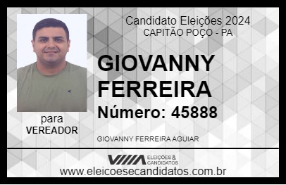 Candidato GIOVANNY FERREIRA 2024 - CAPITÃO POÇO - Eleições