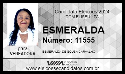 Candidato ESMERALDA 2024 - DOM ELISEU - Eleições