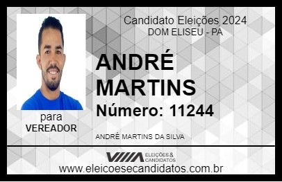 Candidato ANDRÉ MARTINS 2024 - DOM ELISEU - Eleições