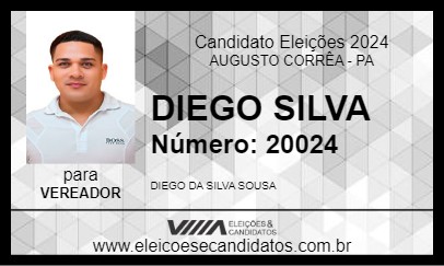 Candidato DIEGO SILVA 2024 - AUGUSTO CORRÊA - Eleições