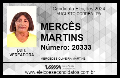 Candidato MERCÊS MARTINS 2024 - AUGUSTO CORRÊA - Eleições