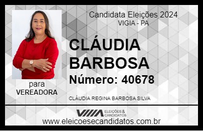 Candidato CLÁUDIA BARBOSA 2024 - VIGIA - Eleições